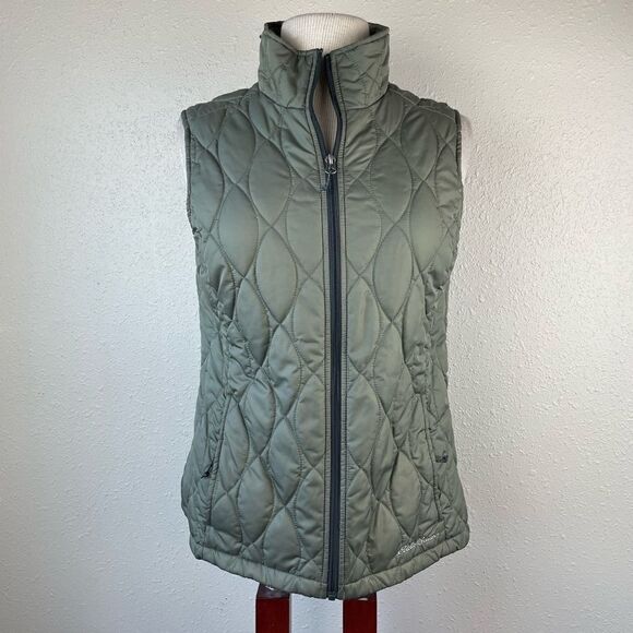 Eddie Bauer Jackets & Blazers - Eddie Bauer Sage Green Quilted Vest Size M EUC